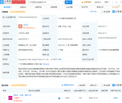 唯品会成立供应链公司,经营范围含再生物资回收与批发